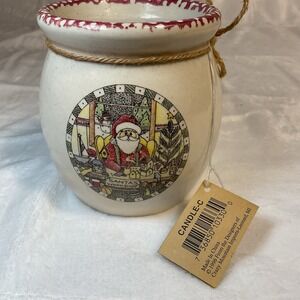 Hallmark Santa's Workshop Candle Crock‎ Christmas Pottery